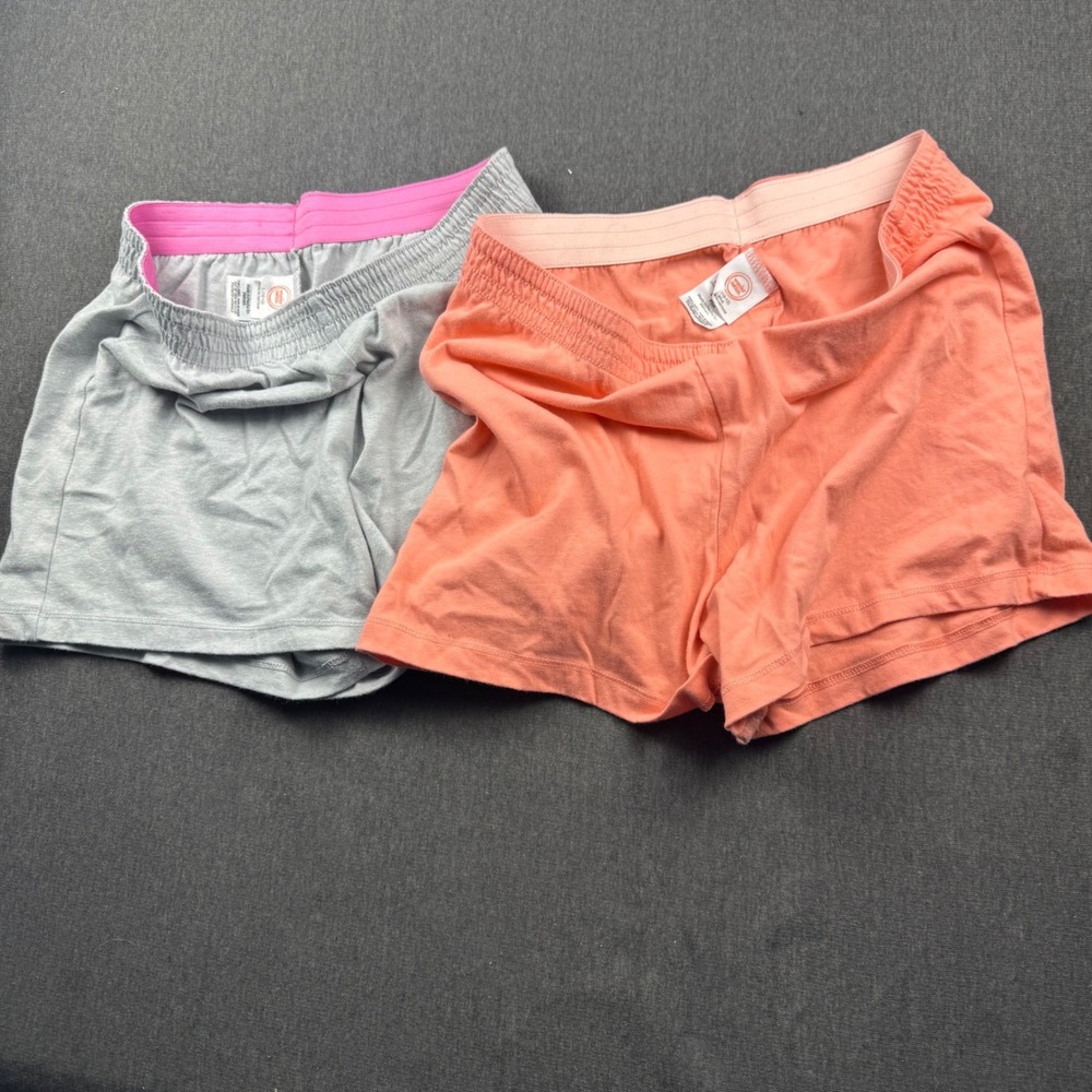 Wonder Nation Girls Bike Shorts 2 Pack Gray Coral Orange Size L 10-12